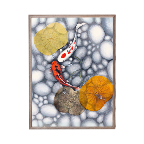 Dating |  Acrylic on canvas with real lotus leaf | Without frame