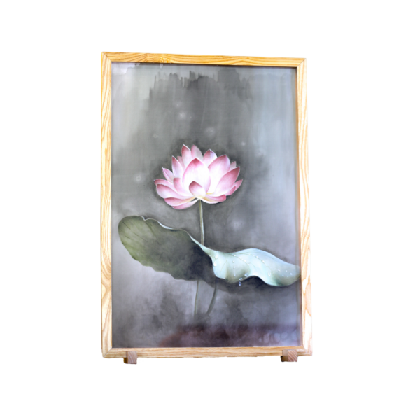 Footprints | Acrylic on silk with frame